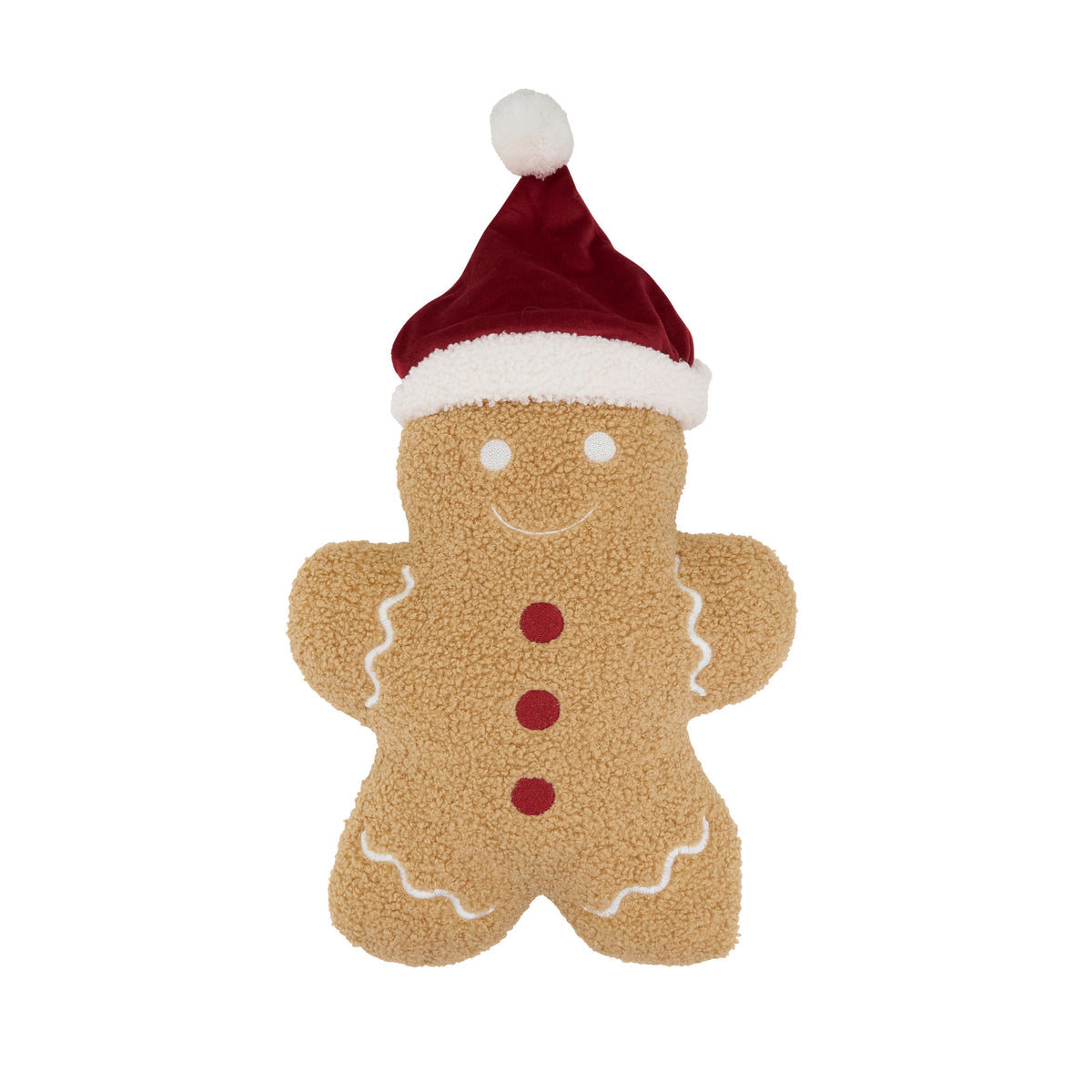 Gingerbread Cookie Shaped Sherpa Throw Pillow