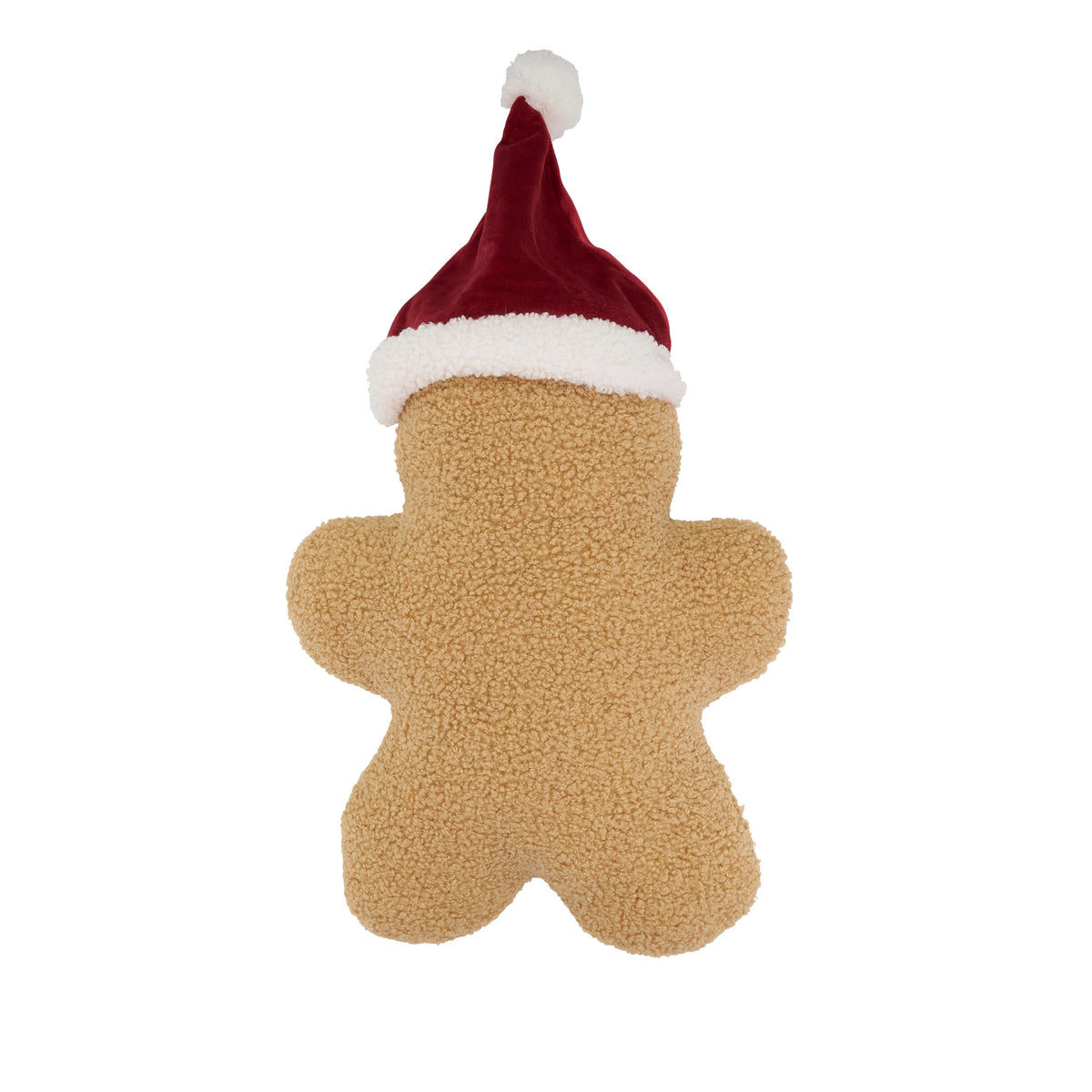 Gingerbread Cookie Shaped Sherpa Throw Pillow