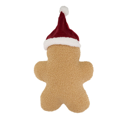 Gingerbread Cookie Shaped Sherpa Throw Pillow