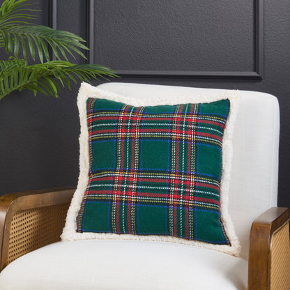 Plaid Sherpa Throw Pillow
