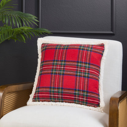 Plaid Sherpa Throw Pillow