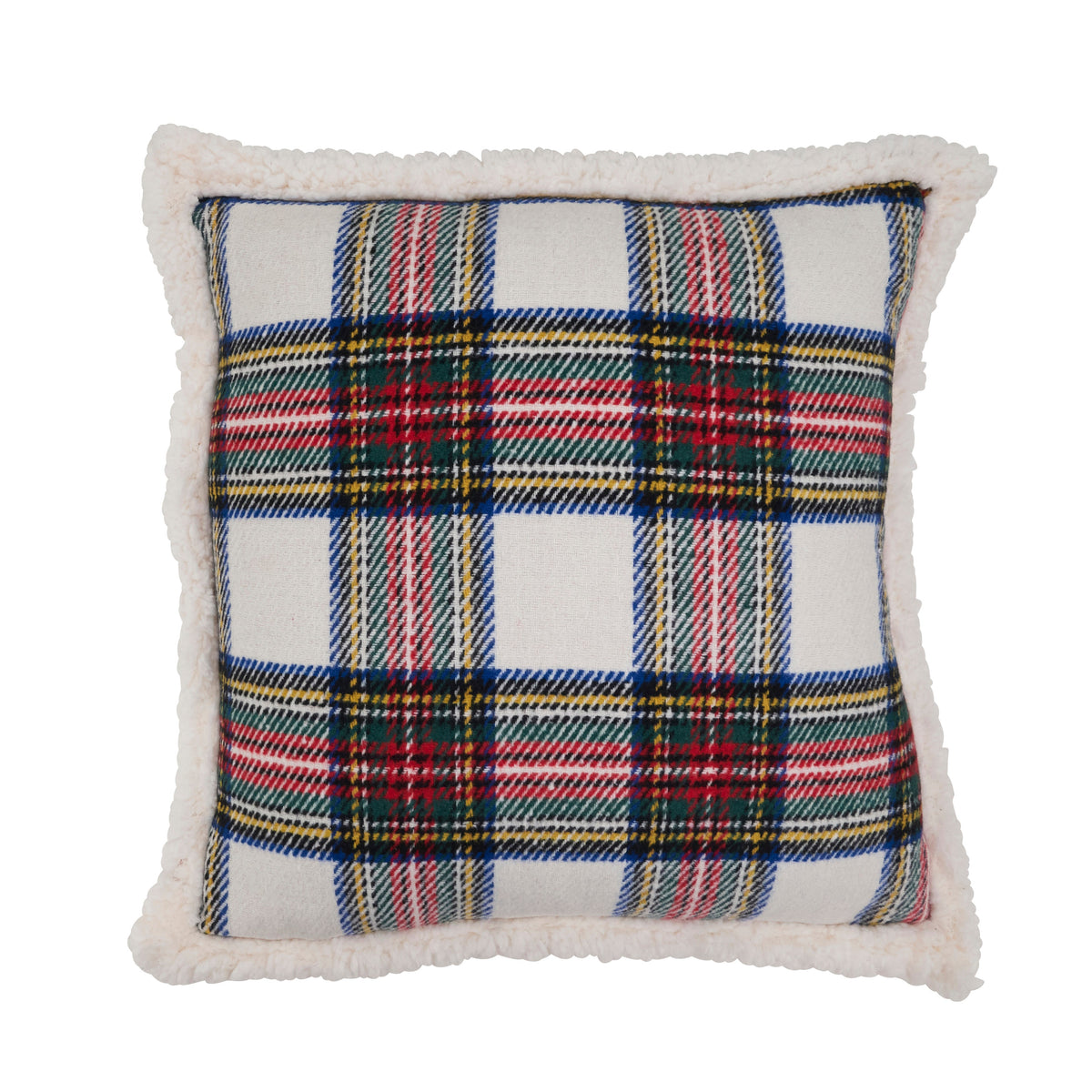 Plaid Sherpa Throw Pillow