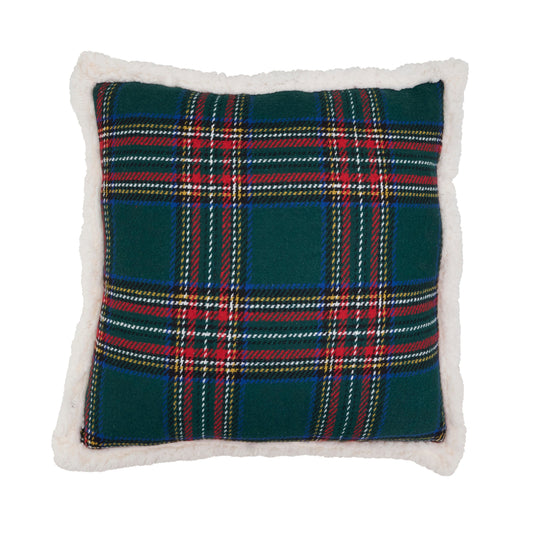 Plaid Sherpa Throw Pillow