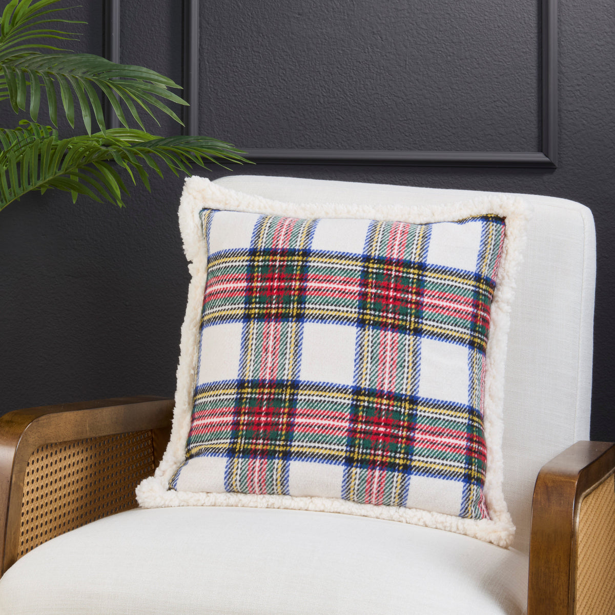 Plaid Sherpa Throw Pillow