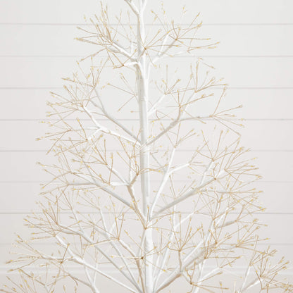 4' Pre-Lit Artificial White Starburst Tree with 800 Fairy Warm White LED Lights