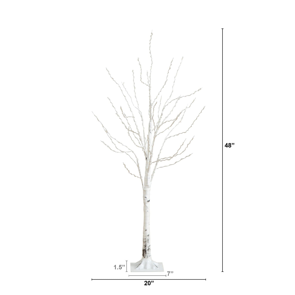 4' Pre-Lit Artificial White Birch Tree with 240 Color Changing LED Lights