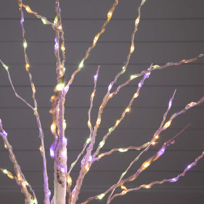 4' Pre-Lit Artificial White Birch Tree with 240 Color Changing LED Lights