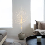 4' Pre-Lit Artificial White Birch Tree with 240 Color Changing LED Lights