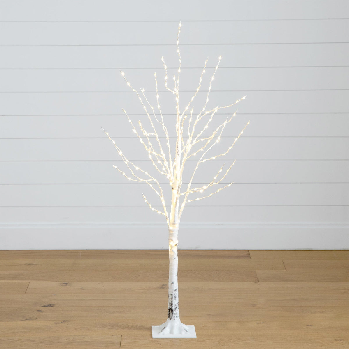 4' Pre-Lit Artificial White Birch Tree with 240 Color Changing LED Lights