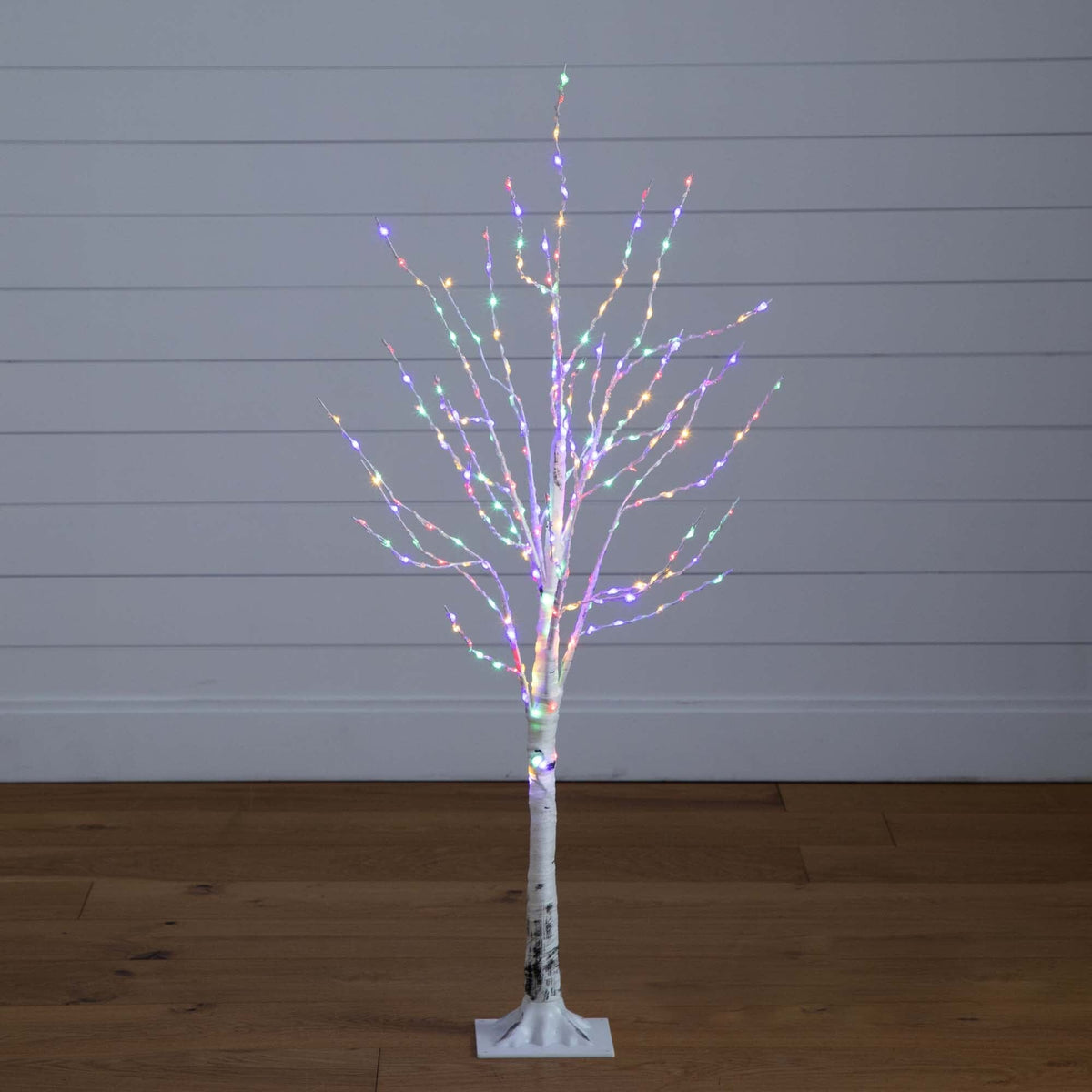 4' Pre-Lit Artificial White Birch Tree with 240 Color Changing LED Lights