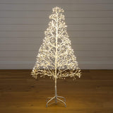 4' Pre-Lit Artificial White Starburst Tree with 800 Fairy Warm White LED Lights