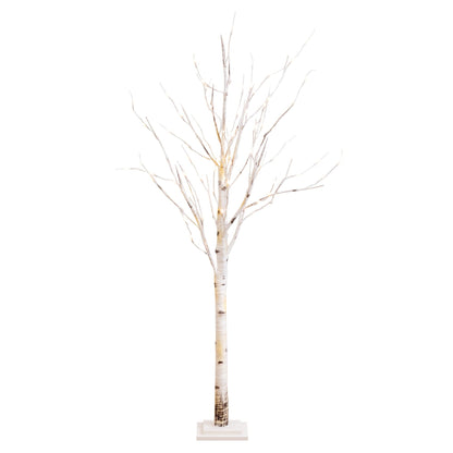 5' Pre-Lit Artificial Birch Tree with 76 Warm White LED Lights