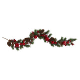6' Apple, Berries and Pinecone Artificial Garland