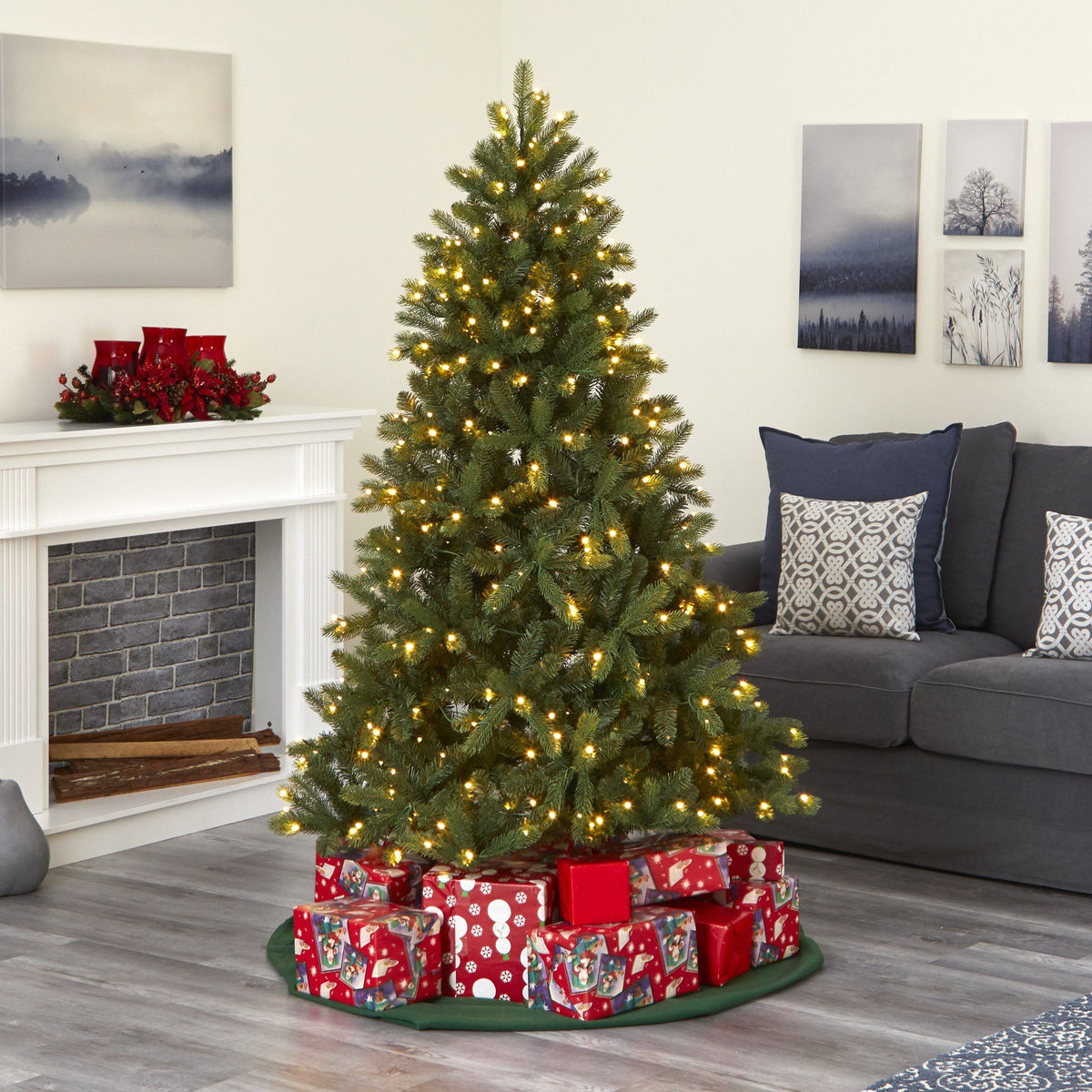 6' New Haven Spruce “Natural Look” Artificial Christmas Tree with 350 LED Lights