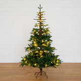6' Pre-Lit Artificial Idaho Mixed Fir Christmas Tree with 130 Warm White LED Lights