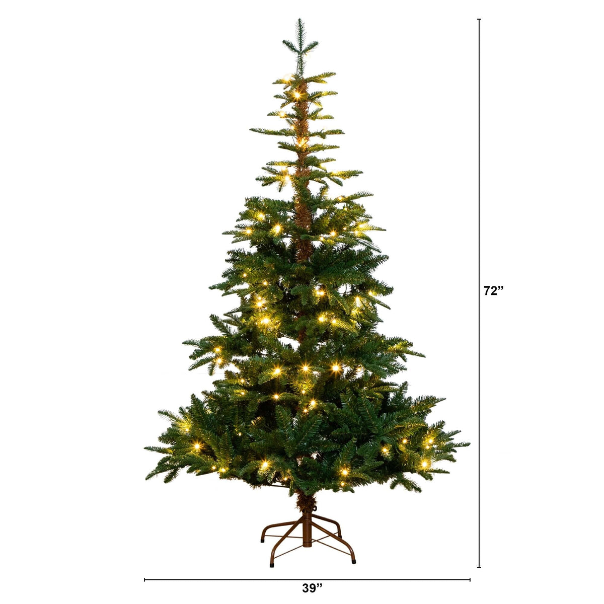 6' Pre-Lit Artificial Idaho Mixed Fir Christmas Tree with 130 Warm White LED Lights