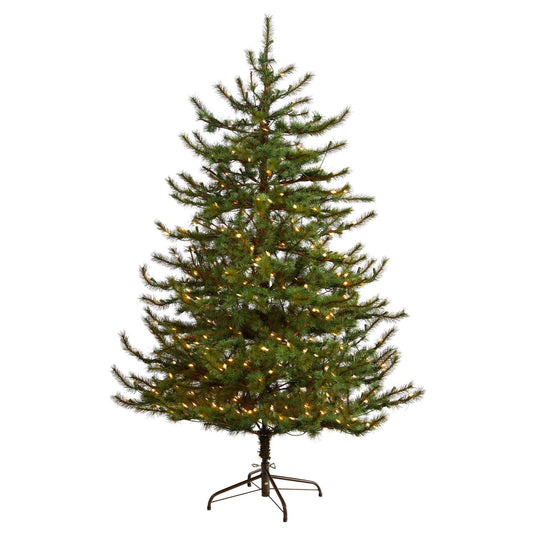 6' Vancouver Mountain Pine Artificial Christmas Tree with 350 Clear Lights and 1332 Bendable Branches