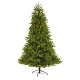 7' New Haven Spruce “Natural Look” Artificial Christmas Tree with 500 LED Lights