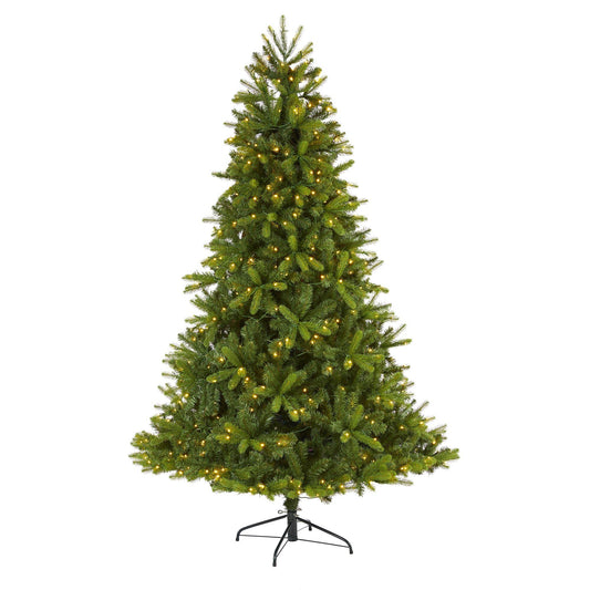 7' New Haven Spruce “Natural Look” Artificial Christmas Tree with 500 LED Lights
