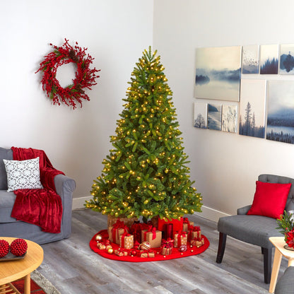 7' New Haven Spruce “Natural Look” Artificial Christmas Tree with 500 LED Lights
